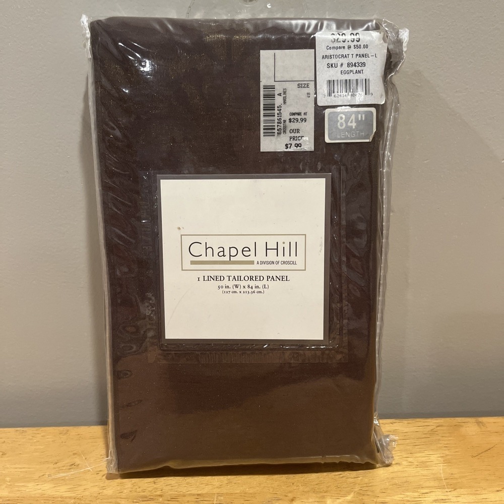 Chapel Hill One (1) Tailored Panel Croscill Aristocrat 50" x 84" Panel Eggplant